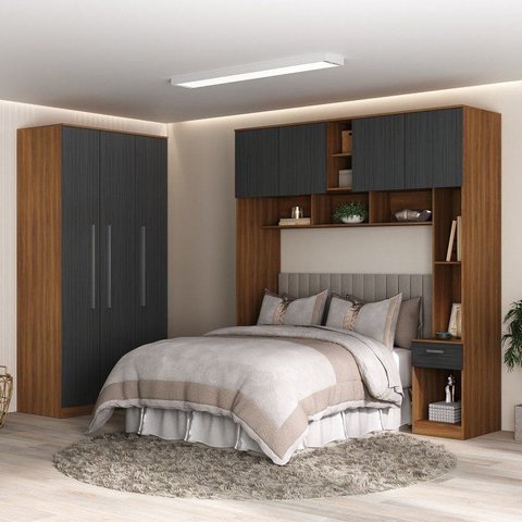 Guarda Roupa Modulado Lugano 8 Portas 3 Gavetas 3 Peças Espresso Móveis