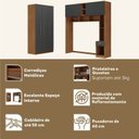 Ver imagem 6 de Guarda Roupa Modulado Lugano 8 Portas 3 Gavetas 3 Peças Yescasa