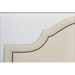 Cabeceira Queen Curva 160x60cm  Luxo Estofada Com Tachas - Suede Bege - 2