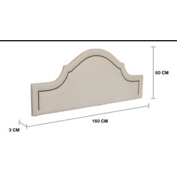 Cabeceira Queen Curva 160x60cm  Luxo Estofada Com Tachas - Suede Bege - 3