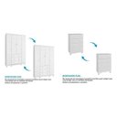 Ver imagem 6 de Quarto de Bebê com Guarda Roupas 4 Portas Cômoda e Berço com Rodizio Mimo 100% Mdf Espresso Móveis