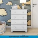 Ver imagem 7 de Quarto de Bebê Guarda-Roupa 4 Portas Cômoda e Berço Mimo MDF Espresso Móveis Branco Brilho
