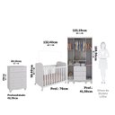 Ver imagem 4 de Quarto de Bebê Guarda-Roupa 4 Portas Cômoda e Berço Mimo MDF Espresso Móveis Branco Brilho