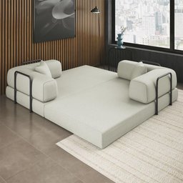 Sofá Cama Colchão Casal Compactair Confortável Sala Balaqui - 5