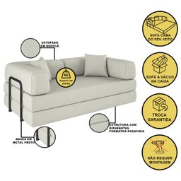 Sofá Cama Colchão Casal Compactair Confortável Sala Balaqui - 7