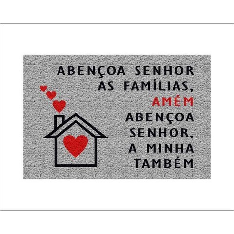 Tapete Capacho Abençoa Senhor As Famílias Amém