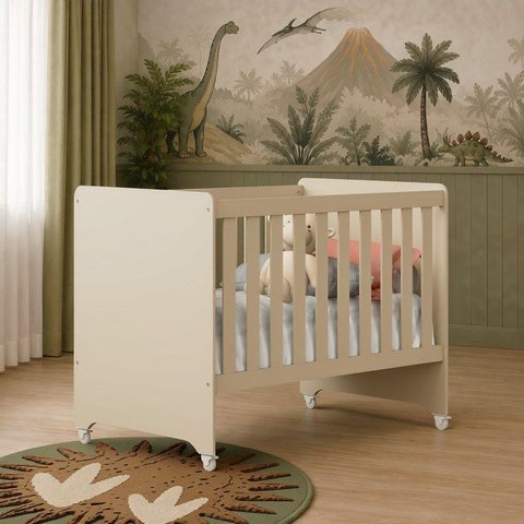 Berço Evolution 4 em 1 | 100% MDF para Colchão 130x70 cm | Areia /Fosco