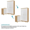 Ver imagem 7 de Quarto de Bebê Guarda-Roupa 4 Portas Cômoda e Berço Mimo 100% MDF Espresso Móveis Amêndoa/Branco