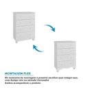 Ver imagem 5 de Quarto de Bebê Cômoda 4 Gavetas e Berço Mimo MDF Espresso Móveis Branco Brilho