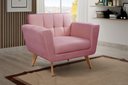 Ver imagem 4 de Poltrona Decorativa Bruna Cadeira Living Moderna Recepção Escritório - Suede Rosa