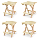 Ver imagem 5 de Kit 4 Banquetas Dobráveis de Madeira Maciça 