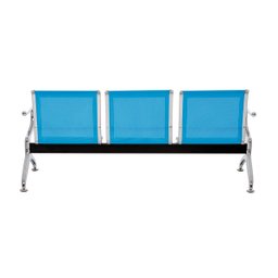 Cadeira Longarina Aeroporto 3 Lugares Cor:azul - 4