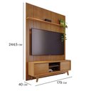 Ver imagem 2 de Kit Painel e Bancada Milo Piso-Teto 2 Portas MDP Laqueado Cumaru Pallazio