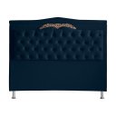 Ver imagem 5 de Kit Cabeceira de Cama Box e Calçadeira Baú Madri Casal 140 Cm Suede Azul Marinho Eli Móveis e Decora