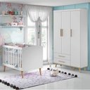 Ver imagem 7 de Berço Americano e Guarda Roupa Infantil Ludmila Branco Bétula com Colchão Gazin – Carolina