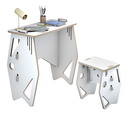 Ver imagem 1 de Kit de Escrivaninha e Banqueta Infantil Soho Branco Mdf