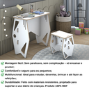Ver imagem 2 de Kit de Escrivaninha e Banqueta Infantil Soho Branco