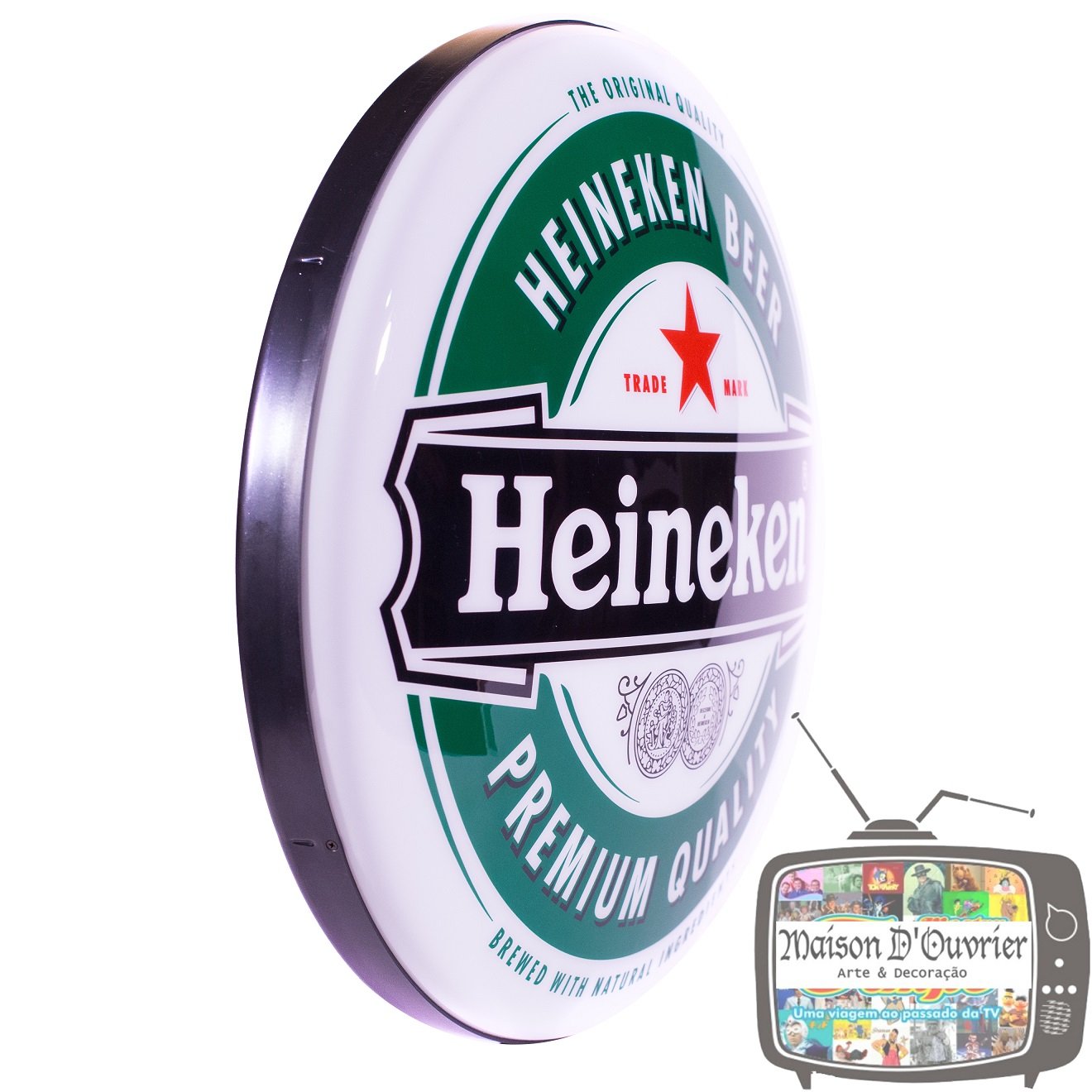 Luminoso de Parede Cerveja Heineken Branco Retrô Vintage Bar, Garagem, Churrasqueira, Espaço Gourmet - 2