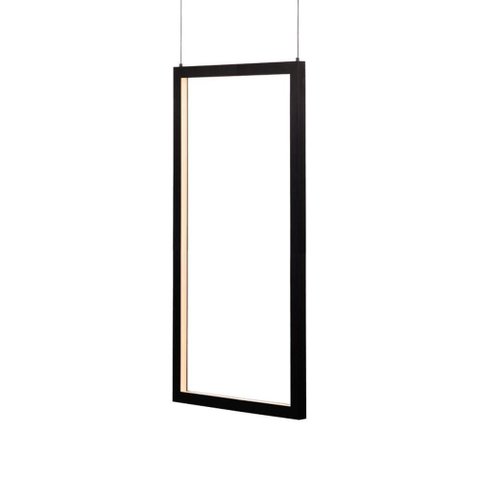 Lustre Pendente Newline Fit LED 757 Bivolt Preto 3000k Luz Amarela