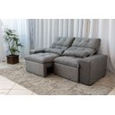 Ver imagem 2 de Sofá Retrátil e Reclinável 2,00m em Tecido Suede Cinza