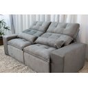 Ver imagem 1 de Sofá Retrátil e Reclinável 2,00m em Tecido Suede Cinza