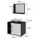 Ver imagem 3 de Armário de Banheiro com Cuba e Espelho 1 Porta 2 Prateleiras Preto ônix/Branco Chess 13689 - Compace