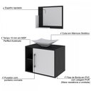 Ver imagem 4 de Armário de Banheiro com Cuba e Espelho 1 Porta 2 Prateleiras Preto ônix/Branco Chess 13689 - Compace