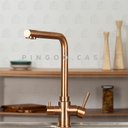 Ver imagem 2 de Torneira para cozinha Gourmet Misturador Monocomando Escovado Pojuca Pingoo.casa - Dourado Rose