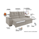 Ver imagem 5 de Sofá Retrátil e Reclinável 4 Lugares 2,3m Veludo Horus