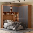 Ver imagem 2 de Quarto Modulado Casal Lugano Jatobá/grafite - Santos Andirá