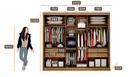 Ver imagem 5 de Guarda Roupa Casal com 1 Porta Espelhada 4 Gavetas - Diamond-cumaru Off White - Móveis Novo Horizont