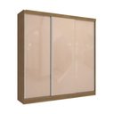 Ver imagem 2 de Guarda-roupa Casal Kappesberg 3 Portas Reversiveis de Correr 2 Cabideiros Nogueira/macadâmia