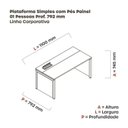 Ver imagem 3 de Plataforma Simples 110x792 PSCPP110/792/1 Pessoa 110cm Industrial Branco