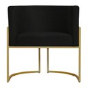 Ver imagem 2 de Kit 3 Poltronas Decorativa Sala de Estar Luana Base Gold Suede Preto - Montanaris Decor Md Montanari