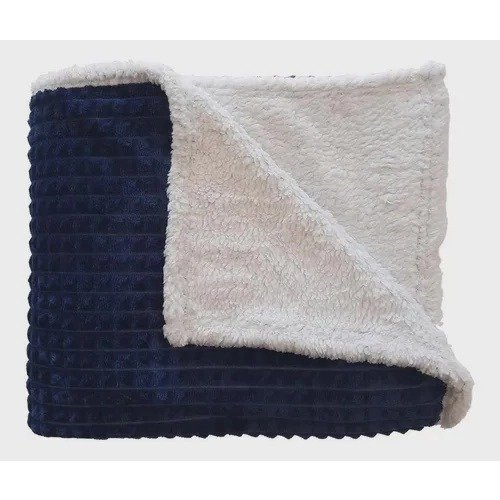Cobertor com Sherpa Queen Diamond 2,20X2,40m CORTTEX diamo63014000 Azul escuro