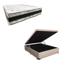 Ver imagem 1 de Cama Base Box Baú Casal Super Confort Suede Bege + Colchão Casal Super Confort D33 28x138x188