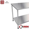 Mesa Inox com Prateleira Lisa - Modelo 01- Inox 304 - 290x70x90 Cm - 4