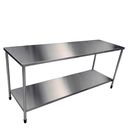 Ver imagem 1 de Mesa Inox com Prateleira Lisa - Modelo 01- Inox 304 - 290x70x90 Cm
