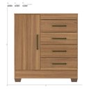 Ver imagem 3 de Guarda Roupa Casal Riva Branco Amêndola Touch Flex com Espelho e Pés e Cômoda Montevideu Amêndola To