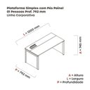 Ver imagem 3 de Plataforma Simples 120x792 PSCPP120/792/1 Pessoa 120cm Industrial Noce Naturalle e Branco Marrom/Marromle