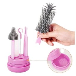 Kit Escova de Limpeza 4 em 1 Mamadeira Garrafa Copo Bebe Criança Limpeza Higiene Bolsa Passeio Viage - 8