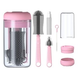 Kit Escova de Limpeza 4 em 1 Mamadeira Garrafa Copo Bebe Criança Limpeza Higiene Bolsa Passeio Viage - 9