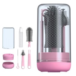 Kit Escova de Limpeza 4 em 1 Mamadeira Garrafa Copo Bebe Criança Limpeza Higiene Bolsa Passeio Viage - 10