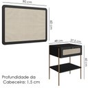 Ver imagem 4 de Cabeceira Solteiro e Mesa Cabeceira Palinha 28975 Nero Dourado Artesano
