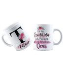 Ver imagem 1 de Canecas de Porcelana Personalizadas Alfabeto Evangelico Letra T