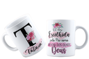 Ver imagem 1 de Canecas de Porcelana Personalizadas Alfabeto Evangelico Letra T