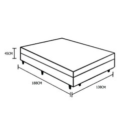 Base Box Baú Casal Suede Cinza - 39x138x188 - 5