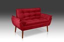 Ver imagem 1 de Poltrona Namoradeira Opala Suede Vermelho -casa da Poltrona