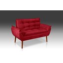 Ver imagem 1 de Poltrona Namoradeira Opala Suede Vermelho -casa da Poltrona