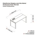 Ver imagem 3 de Plataforma Simples 120x792 PSCPP120/792/1 Pessoa 120cm Industrial Grafito Cinza